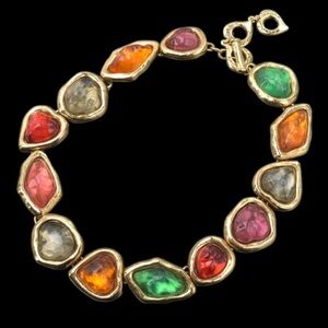 Yves Saint Laurent Vintage YSL Robert Goossens Couture Cabochon Necklace